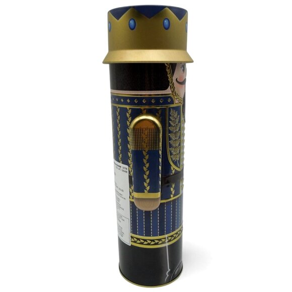 Silver Crane NUTCRACKER Soldier Blue Metal Canister 90s Holiday Decor Vintage - Picture 5 of 12